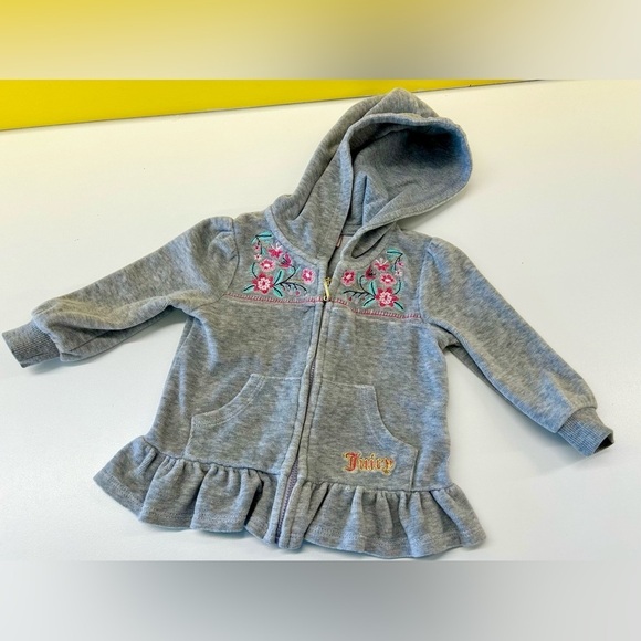 JUICY COUTURE VELOUR JACKET (GREY) SZ 6/9m - Picture 1 of 4